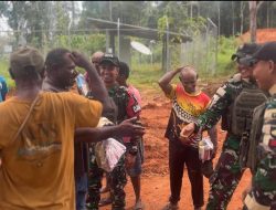 Aksi Sosial Satgas Yonif 403 Sambut HUT ke-80 TNI Di Papua Selatan